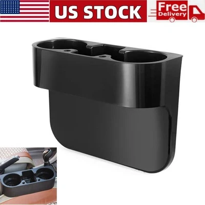 Asiento de coche Costura Hueco Cuña Bebida Negro Portavasos Soporte de montaje para bebidas Soporte de almacenamiento Foto 1 de 4