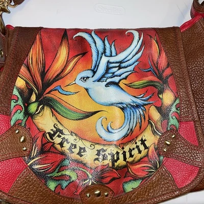 ISABELLA FIORE УКРАШЕННЫЙ БРОНЗОВЫЙ ИЗ НАТУРАЛЬНОЙ КОЖИ ДРАГОЦЕННОСТИ «СВОБОДНЫЙ ДУХ» ДАМСКАЯ СУМКА  - Изображение 1 из 4