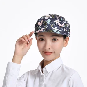 Printing Fabric Chef Cap Cotton Work Headband Cook Hat Canteen Catering - Picture 1 of 12