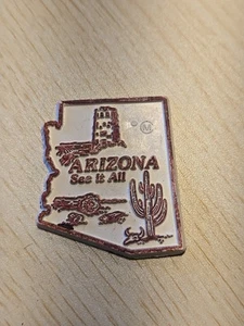 Vintage Arizona See It All State Rubber Magnet State Map Magnetic Collectible - Picture 1 of 3
