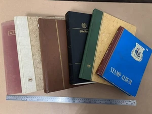 Box With Collection Of Vintage Pages With Franked / Used Postal Stamps In Covers - Picture 1 of 14