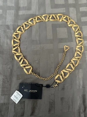 Vintage St. John Collection Belt WomenLarge Brushed Gold Chain Link Adjustable - Image 1 of 4