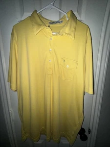 Criquet Polo Shirt Mens XXL Slim Fit Banana Yellow Golf Short Sleeve Stretch 2XL - Picture 1 of 6