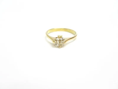 14K Yellow Gold Diamond Solitaire Ring Size 5 3/4 - Image 1 of 4