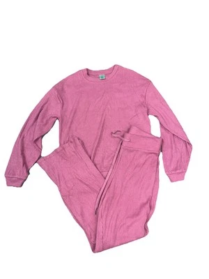 Juego de salón acanalado Honeydew súper suave de 2 piezas parte superior e inferior talla XS rosa Foto 1 de 2