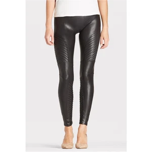 SPANX NWT Faux Leather Moto Leggings in Very Black // XS - Picture 1 of 14