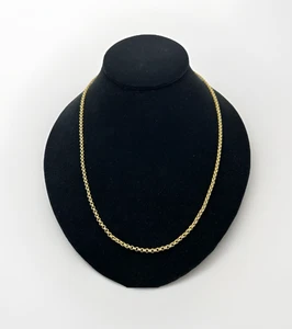 3.65g 14k Yellow Gold Italian Rolo Necklace Chain 19.5” - Picture 1 of 8