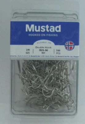 Mustad 7825NI-2/0 100CT Dublín gancho anillado, niquelado Foto 1 de 4