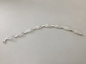 Vintage 925 Sterling Silber Herren Griechisch Schlüssel Glieder Dicke Kette Armband 6mm - Bild 1 von 11