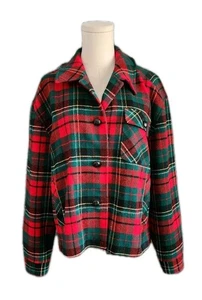 Pendleton Knockabout Tartan Plaid Wool Coat Waist Length Jacket vintage XL - Bild 1 von 7