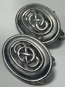 Vintage 'Kit Heath' 1994 sterling silver 925 Celtic knot oval cuff links 7.58g - Picture 1 of 18