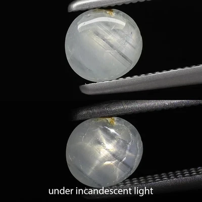 0.59ct t.w 5.3x5.1mm Semi-Round Cab Natural Light Blue 6 Ray Star Sapphire, Burm - Image 1 of 4