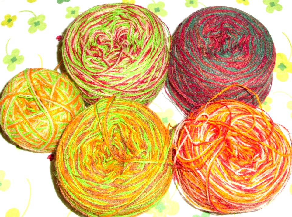5--3 Ply Self Blended Lace Yarn in Fall Colors--Approx. 2 oz Each + 1 Small One - Image 1 of 4