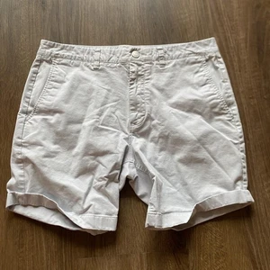 Bonobos Shorts Mens 34 Beige Slim 7 Inch Chino Casual Stretch Flat Front Cotton - Picture 1 of 6
