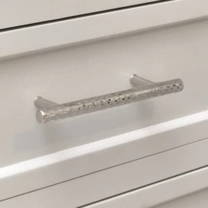 Silver Metal Hammered Bar Pull Drawer Handle cupboard drawer knob - Picture 1 of 3