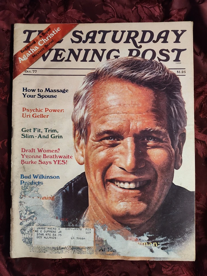 Saturday Evening POST October 1977 PAUL NEWMAN URI GELLER MSTISLAV ROSTROPOVICH - Image 1 of 1