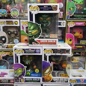 Funko Pop! Marvel Green Goblin Venomized 597, Metallic 1198 & GITD 991 3 Exclusi - Picture 1 of 21