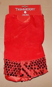 Christmas Decorative Tree Skirt 22" Trimmerry Red With Shiny Red Sequences 90V - Picture 1 of 3