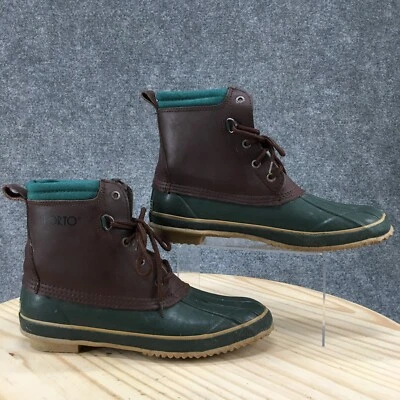 Sporto Duck Boots Womens 11 Thermolite Steel Shank Green Lace Up Comfort Ankle - Image 1 of 4