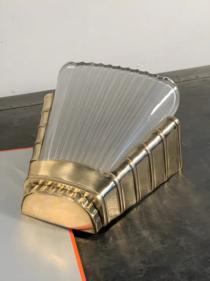 Artico - Vintage Industrial Art-Deco Brass Wall Sconce | Vint-In-Haus - Image 1 of 4