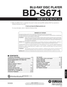 Manual de servicio instrucciones para Yamaha BD-S671 - Imagen 1 de 1