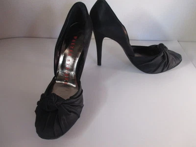 WALTER STEIGER Bolla Satin Ruched Knotted High Pumps Sz 39.5 NIB $795 BLK - Image 1 of 4