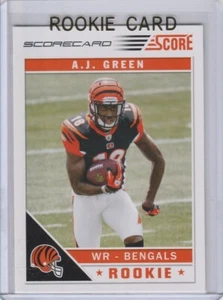 A.J. Tarjeta de puntuación verde 2011 BENGALS TARJETA DE NOVATO Cincinnati Fútbol INSERTO AJ RC - Imagen 1 de 2