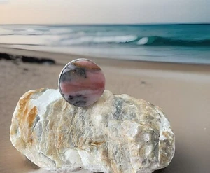 Size 11 Peruvian Pink Opal Gemstone Handcrafted Ring Sterling Silver plated 925 - Bild 1 von 3