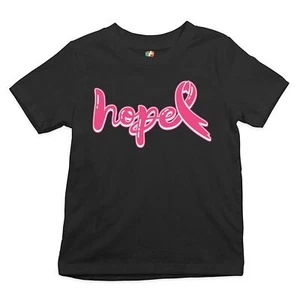 Hope Pink Ribbon Youth T-shirt Breast Cancer Awareness Month Kids - Picture 1 of 29