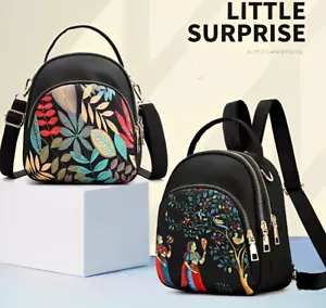 Backpack Women Large Capacity Nylon Rucksack Multilayer Crossbody Bag School Bag - Picture 1 of 10
