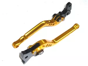 YAMAHADT125RE 2004 - 2007 LONG GOLD BRAKE and CLUTCH LEVERS SET ROAD - Picture 1 of 7