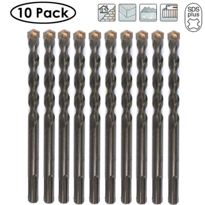 Drillforce 10PCS 7/16" X6" Rotary Hammer Drill SDS+ Masonry Concrete Drill Bits