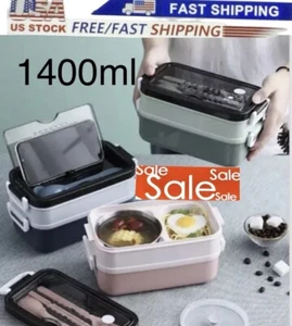 Lunch Box For Kids Adults Food Container,3 Layers All-in-One Stackable Bento Box - Picture 1 of 27