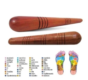 Riflessologia Bastone Legno Massaggiatore Piedi Spa Piedi Fisioterapia Salute Thai Massa - Foto 1 di 10