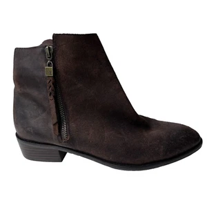 Elliot Lucca Anthropologie Rosaria Brown Leather Ankle Zip Boot Bootie Size 8 - Picture 1 of 14