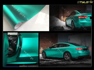 Vinylfolie Abdeckmatte Chrom Smaragdgrün 150x50cm Thermoverformbar - Bild 1 von 1