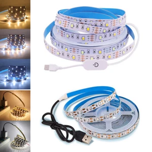 USB LED Strip Lights Dimmer Tape Kitchen Cabinet TV Lighting Self Adhesive 5V - Picture 1 of 15