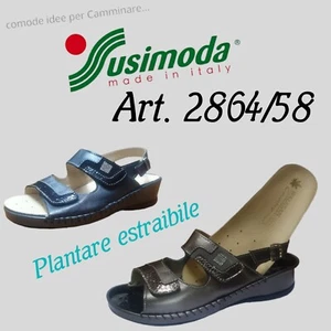 SUSIMODA WALKSAN SANDALO DONNA PLANTARE ESTRAIBILE PELLE DOPPIO STRAPPO ART.2864 - Imagen 1 de 14