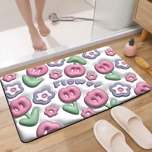 Diatom Mud Floor Mat Flower Star Pattern Non-slip Water-absorbing Spa Kitchen - Picture 1 of 11
