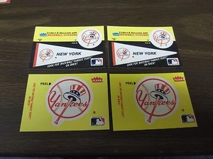 LOT OF (4) 1986 FLEER BASEBALL NEW YORK YANKEES STICKER INSERTS - Picture 1 of 1