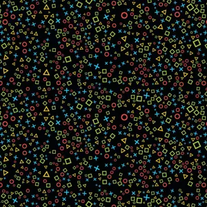 100% Cotton Print Fabric 140cm - Play Time Video Game Controller Buttons Shapes - Picture 1 of 1