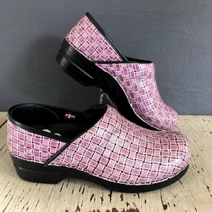 Sanita Womens EU 39 US 8.5 Danish Clogs Purple Woven Comfort Slip Resistant Shoe - Picture 1 of 17