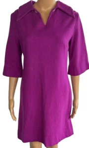 Handcrafted 1960’s Unlined A Line Empire Magenta Dress Wool Blend - Picture 1 of 8