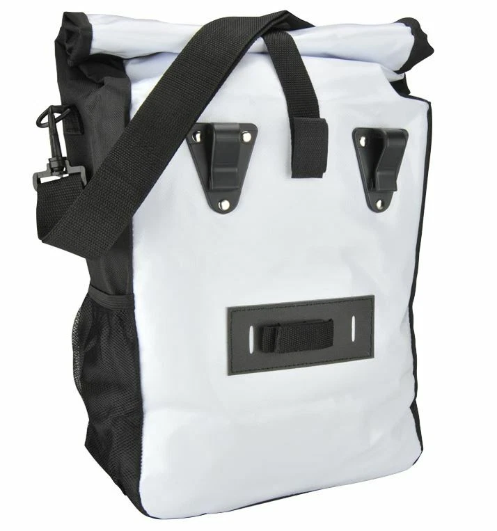 Fischer 18L Fahrrad-Gepäckträgertasche - Weiß/Schwarz (86264)