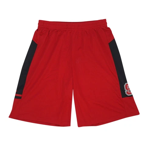 NC State Wolfpack NCAA Adidas Men's Red Climalite Sideline Shorts Cover