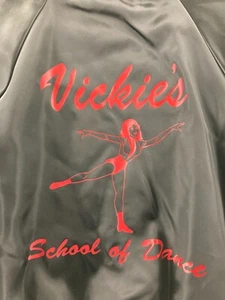 Vintage 80er Jahre Hartwell Bomberjacke Damen große Vickies Tanzschule hergestellt in den USA - Bild 1 von 11