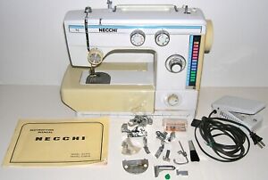 NECCHI 537FA Sewing Machine w/ Original Foot Pedal, Manual & Accessories ~ WORKS
