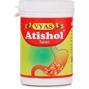 Vyas Atishol Tablette (100Tab) lindert Ruhr & Durchfall ayurvedisch.