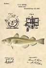 Official Cod Fishing US Patent Art Print- Antique Vintage Saltwater Fish 41