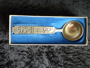 Alter "Heilige Olav" Norge Norway Norwegen Löffel Konge Tinn Pewter Zinn in Box - Bild 1 von 8